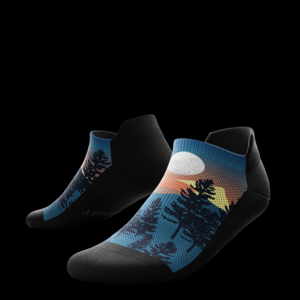 NWT - Outway -  Men's Blue and Orange Scenic Ankle Socks